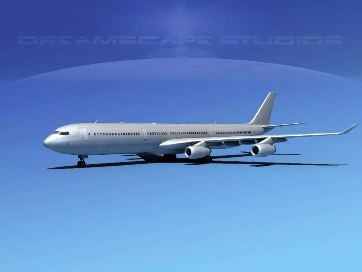 Airbus A340-600 Bare Metal 3D model