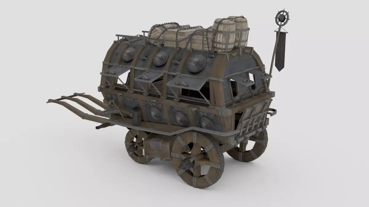 Realistic Carriage 3D Model Low-poly 3D model