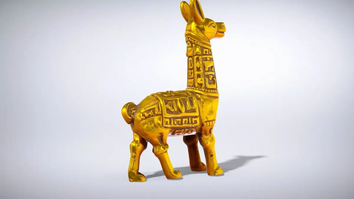 Golden Llama Sculpture model pack Low-poly 3D model purchase