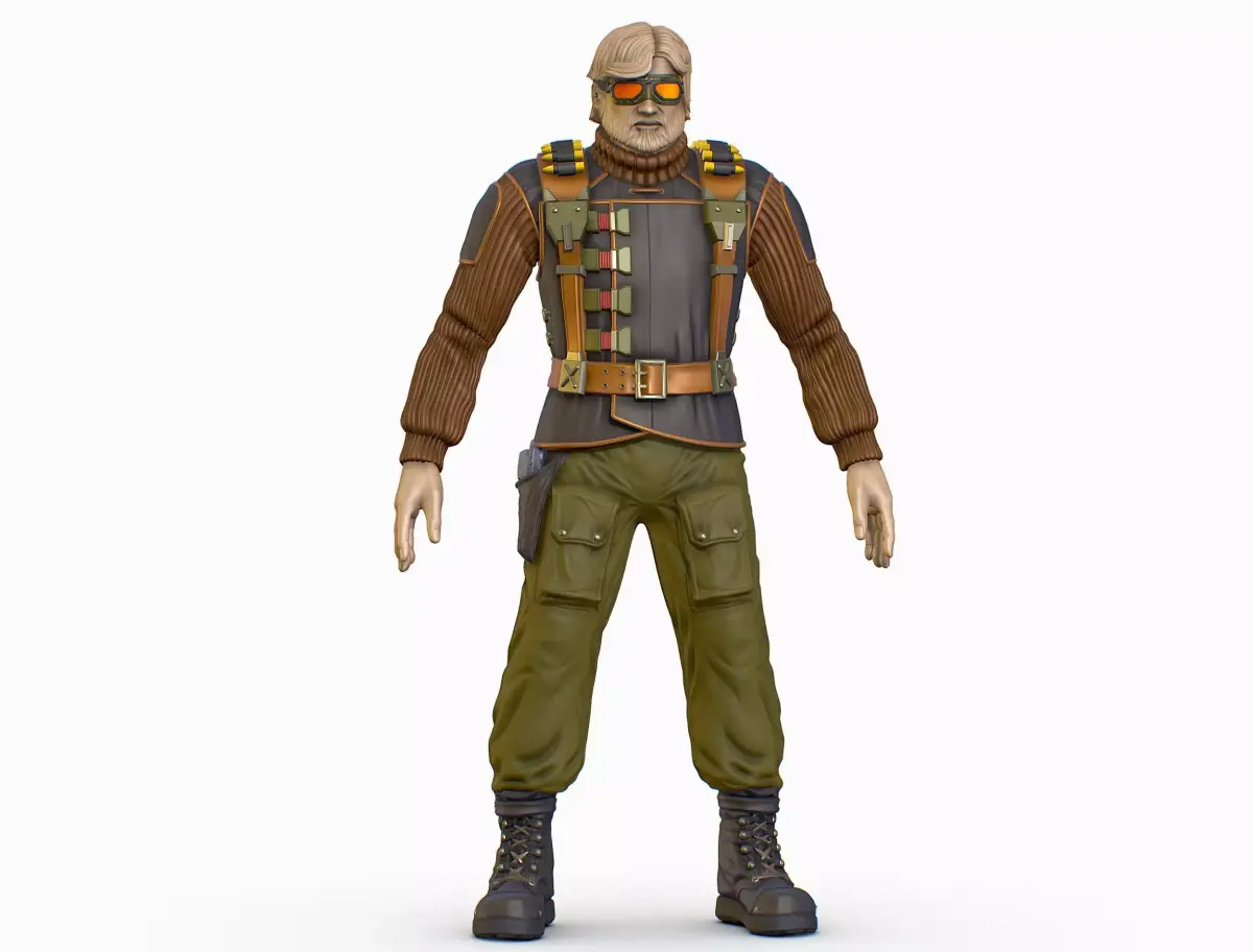 High Poly Casual Male Technician Sweater Low-poly 3D model