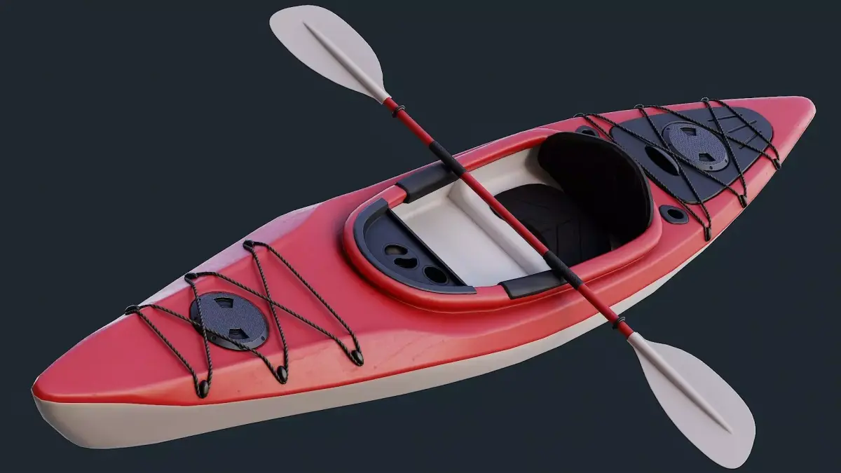 Low Poly PBR Kayak Low-poly 3D model purchase