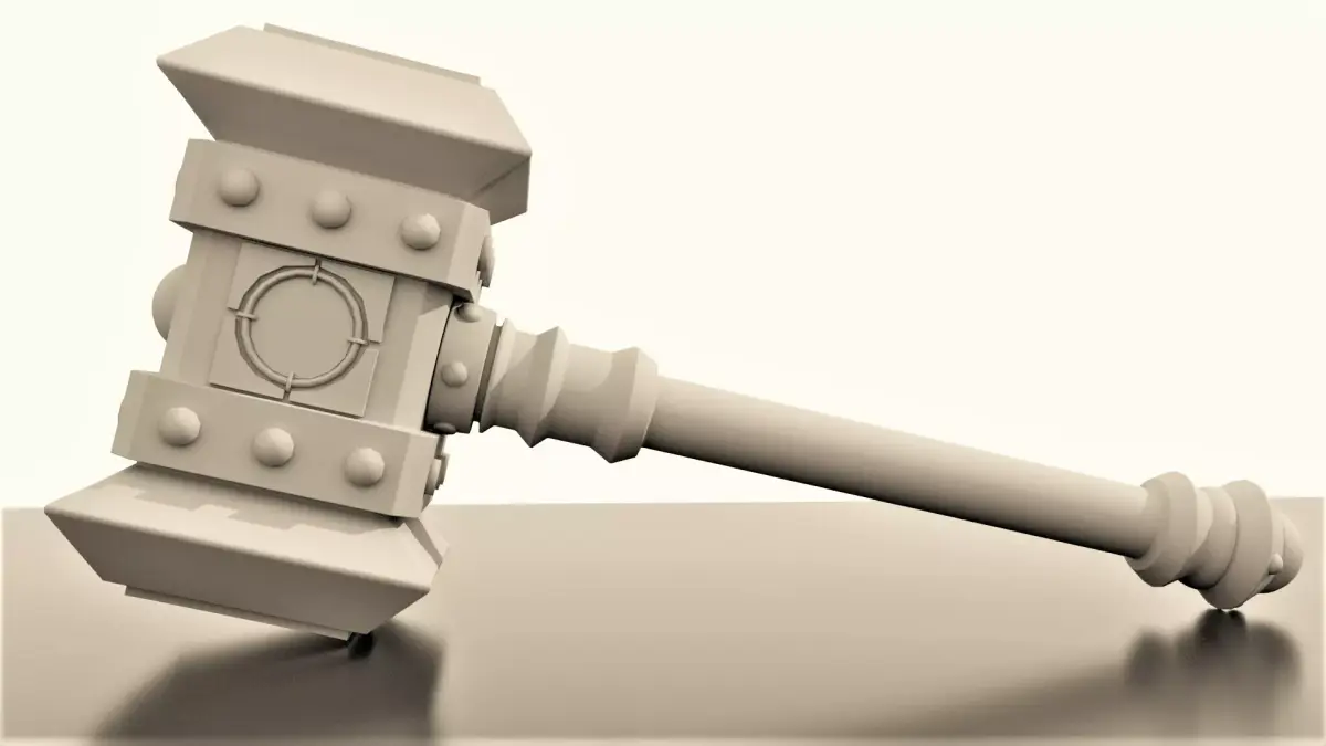 Doomhammer gavel Free low-poly 3D model