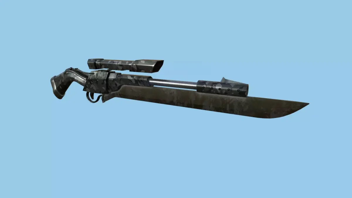Sniper Gunblade 07 Black Camouflage - Character SciFi Design Low-poly 3D model