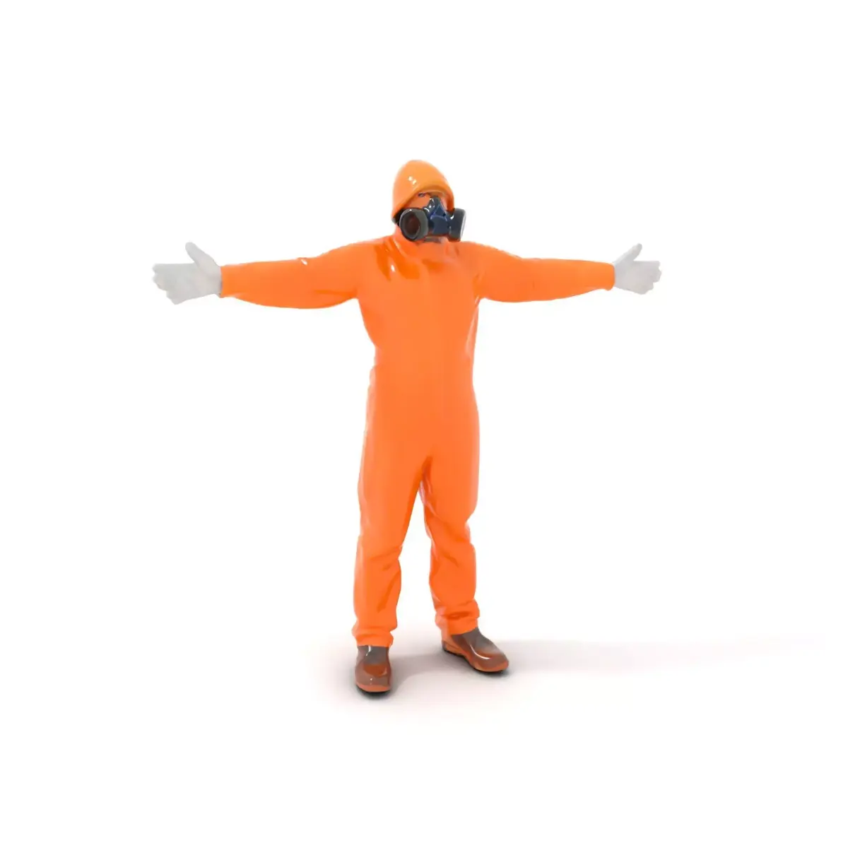 Bright Orange Hazmat Suit model pack Low-poly 3D model