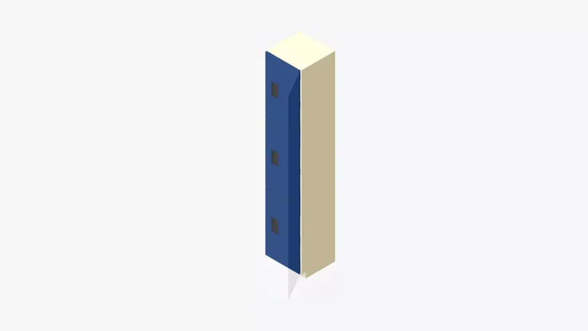 Locker - Resin - Locka - Classic - Triple Tier Low-poly 3D model