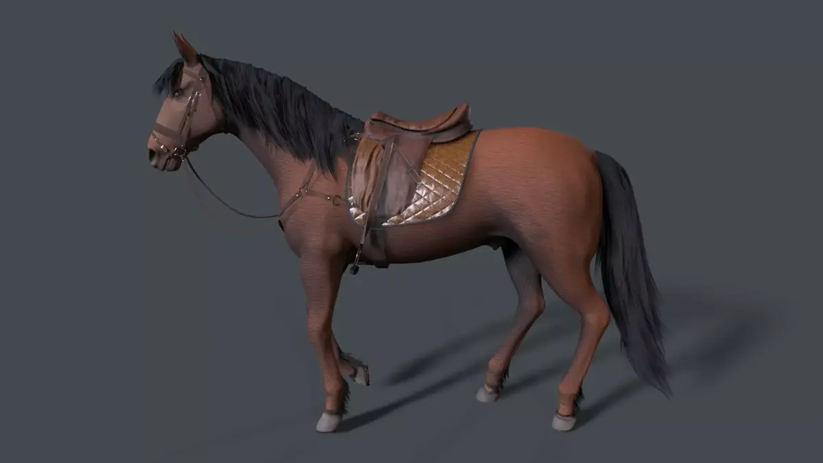 horse Low-poly 3D model 16