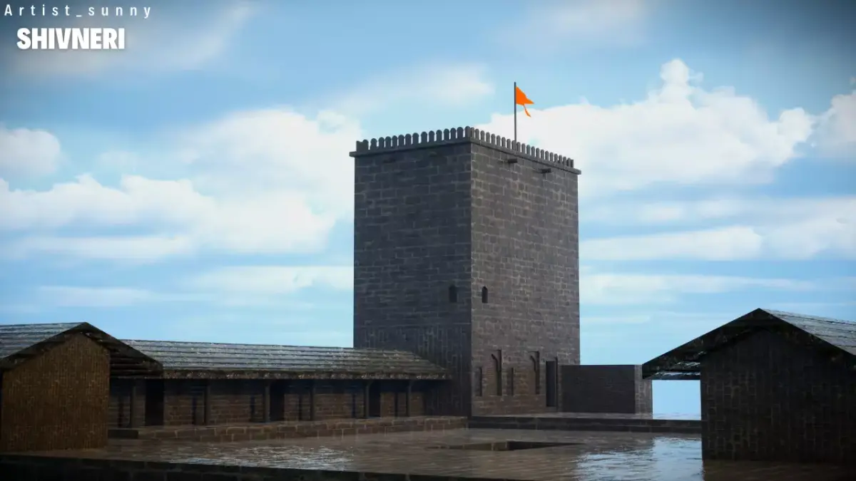 shivneri fort Low-poly 3D model
