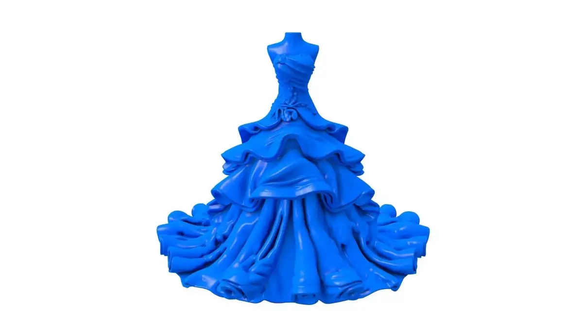 bridal gown -  bridal dress - Cartoon Bride 3D print model