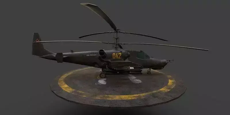 Ka-50 Attack Helicopter  Russian Military 3D Model 3D model