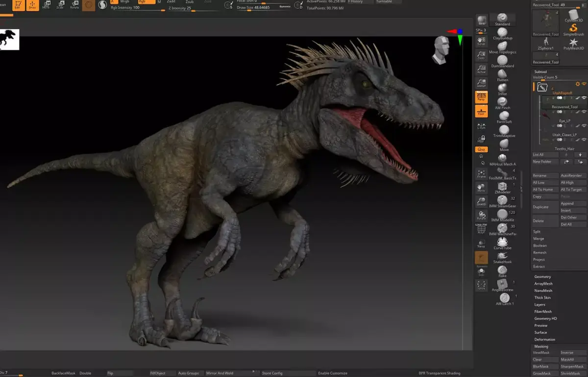 Dinosaur UtahRaptor SCULPT Project 3D model