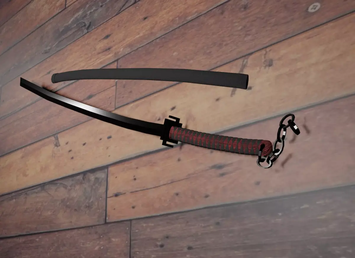 Ichigo bankai Zangetsu Low-poly 3D model
