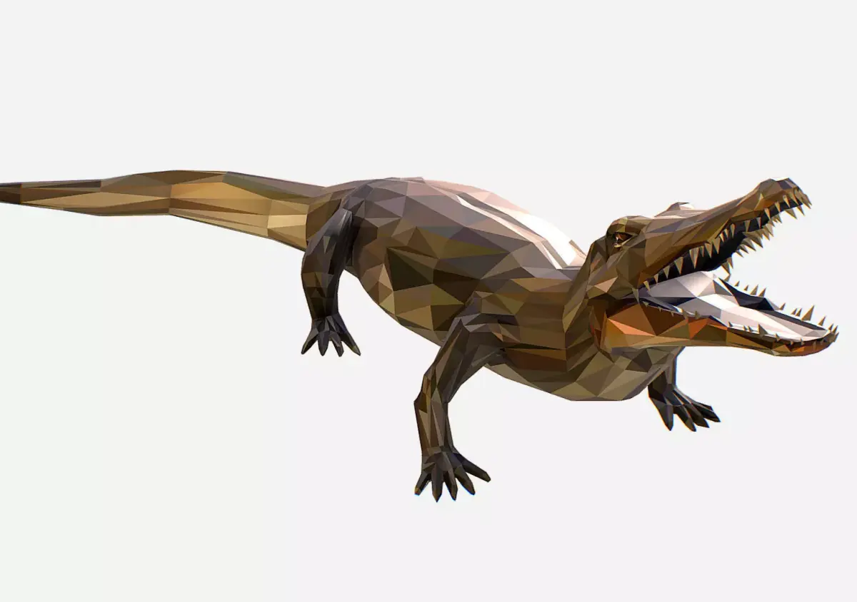 Animated Animal Low Poly Art Crocodile Reptile Low-poly 3D model