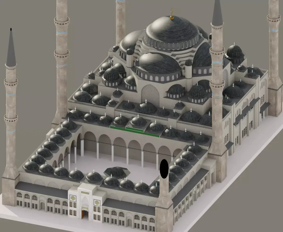 Camlica Camii Mosque 3D Model 3D model
