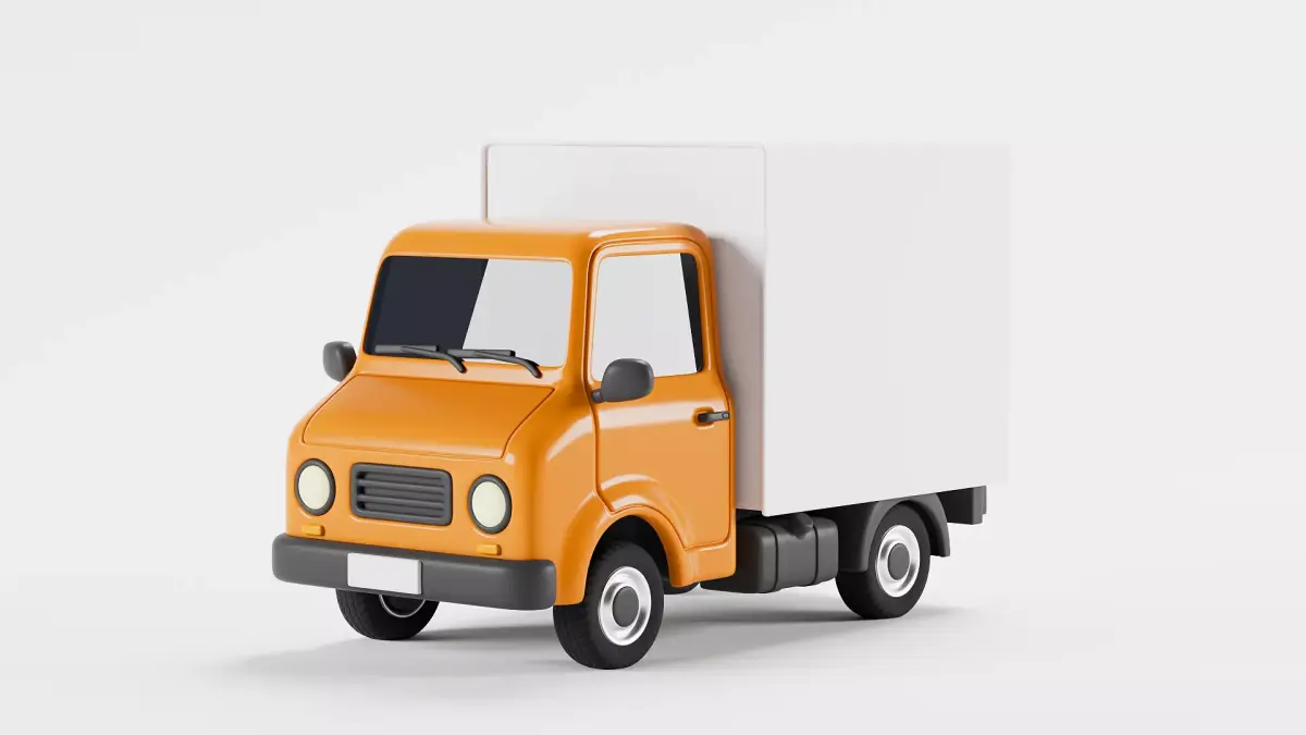 Stylized delivery truck Low-poly 3D model