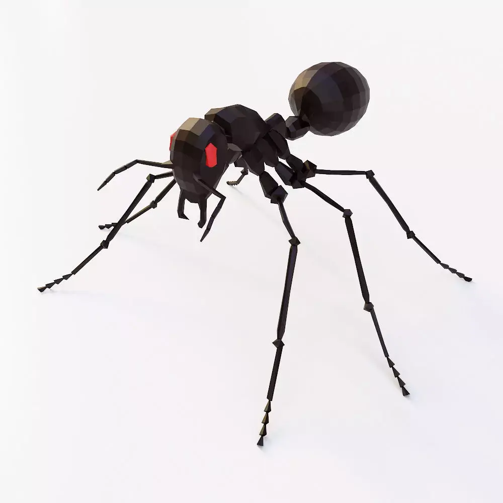 Ant 3d model toy with eyes Low-poly 3D model