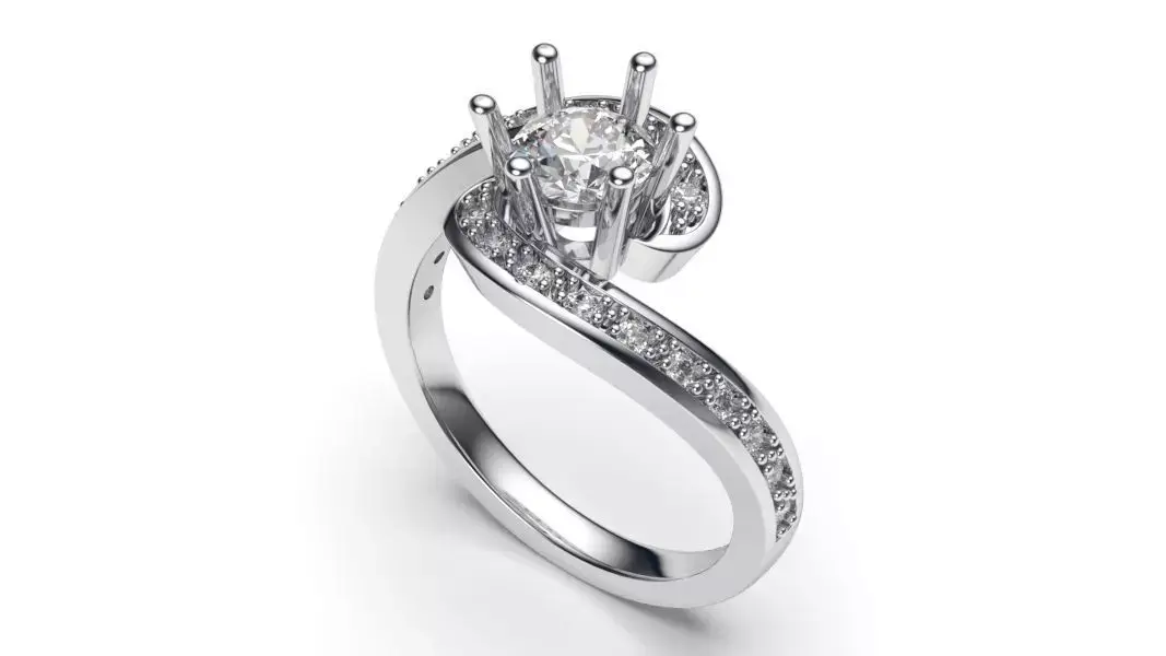 solitaire with ring sizes  9 part S65 3D print model