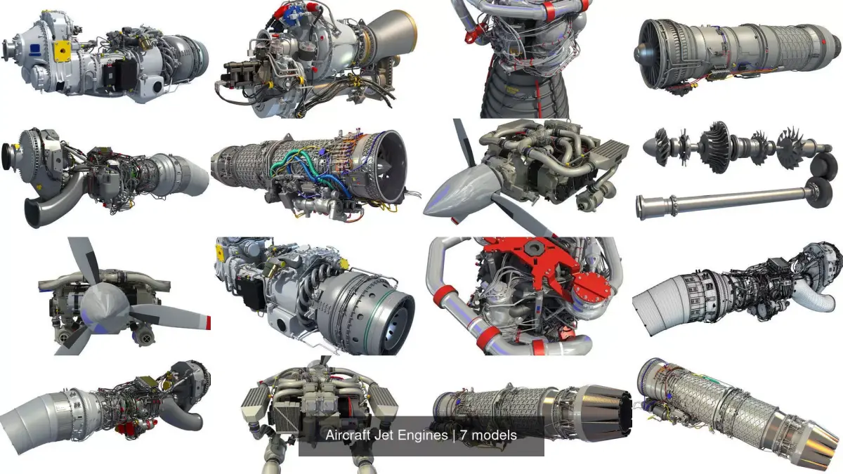 Aircraft Jet Engines 3D Model Pack