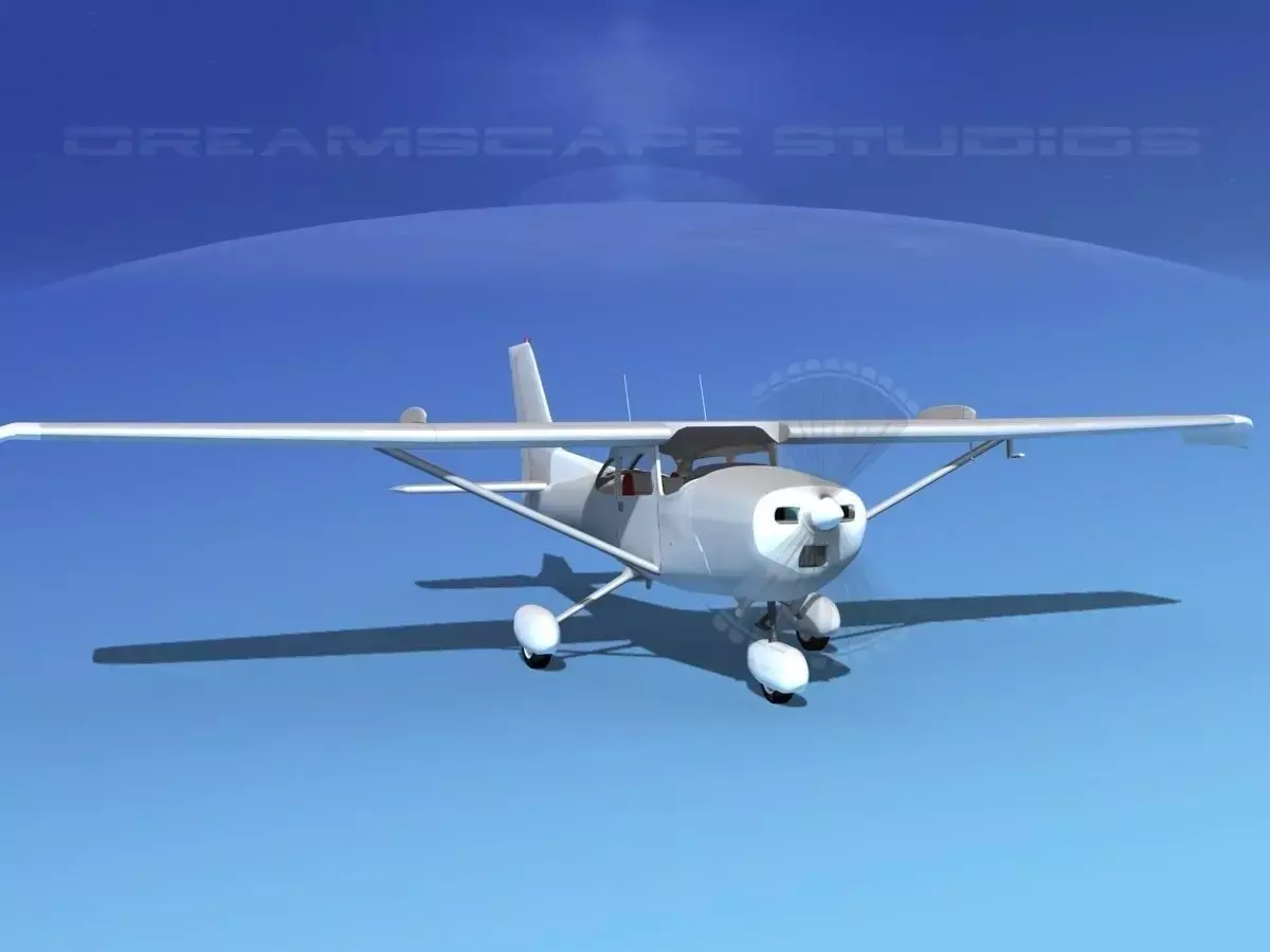 Cessna 172 Skyhawk STOL Bare Metal 3D model