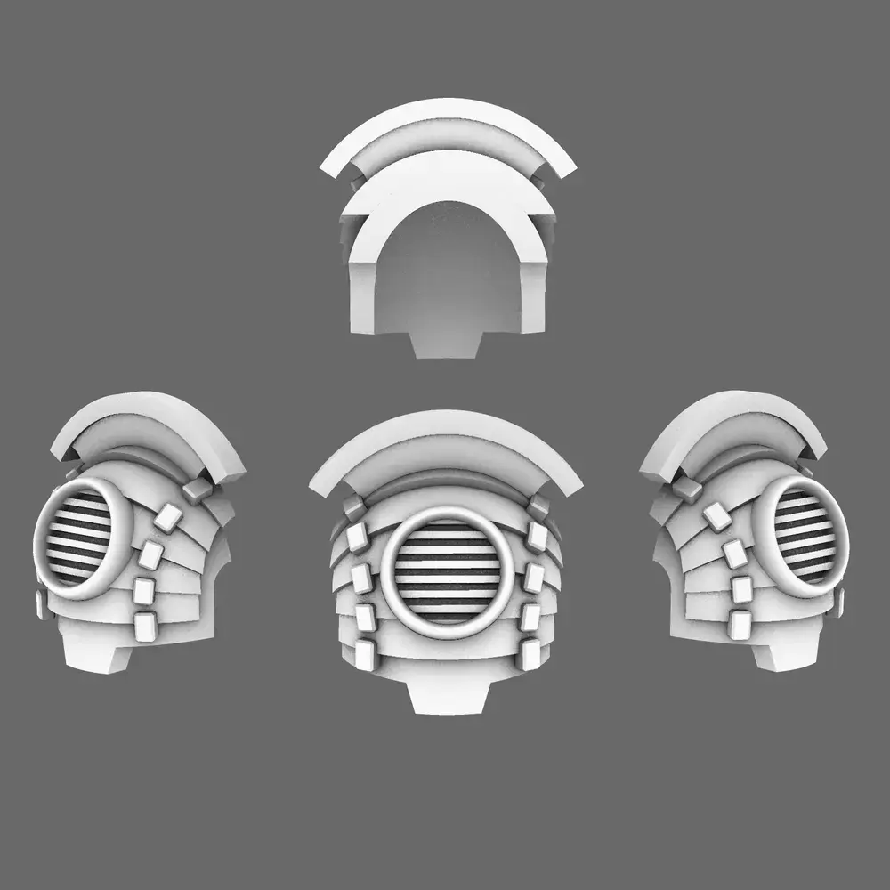 Cyber Samurai Destroyer V4 Bushi Shoulder Pads Type A 3D print model