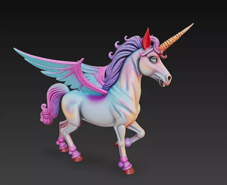 Unicorn Realistic 3D Model Basic - Low Poly Realistic Low-poly 3D model purchase