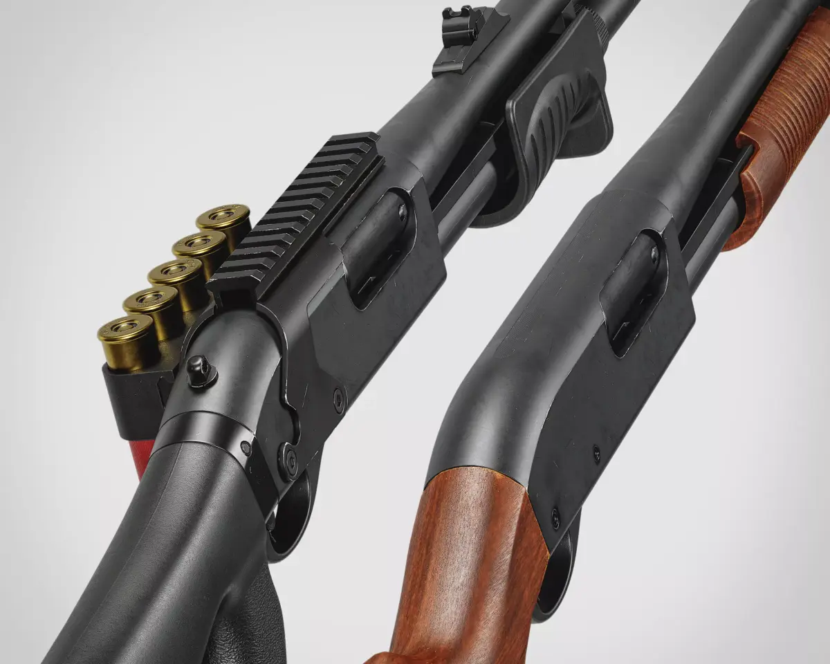 Remington 870 shotguns pack Low-poly 3D model