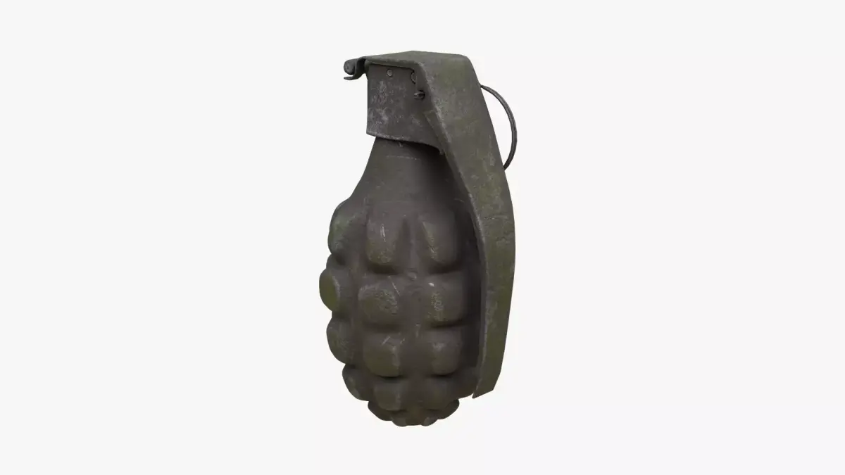 Dirty Hand Grenade Low-poly 3D model