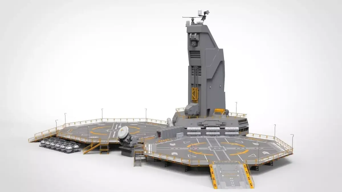 sci-fi Helipad 3D model