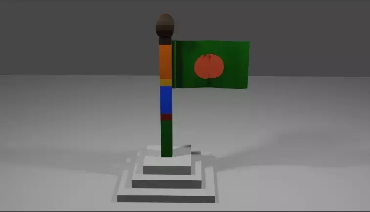 bangladesh flag Free low-poly 3D model