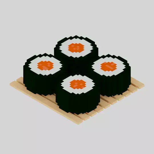 Salmon Maki Japanese Food Sushi  Low-poly 3D model