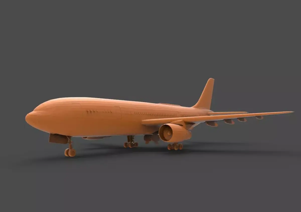 AirbusA320 orange airplane 3D print model