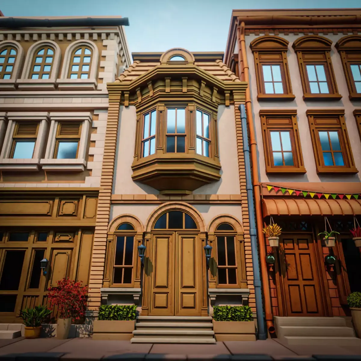 LOWPOLY CITY BUILDING STYLIZE 4 Low-poly 3D model