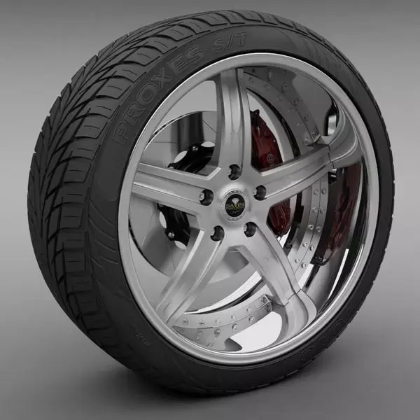 Savini Forged SV-19S Wheel and Tire 3D model