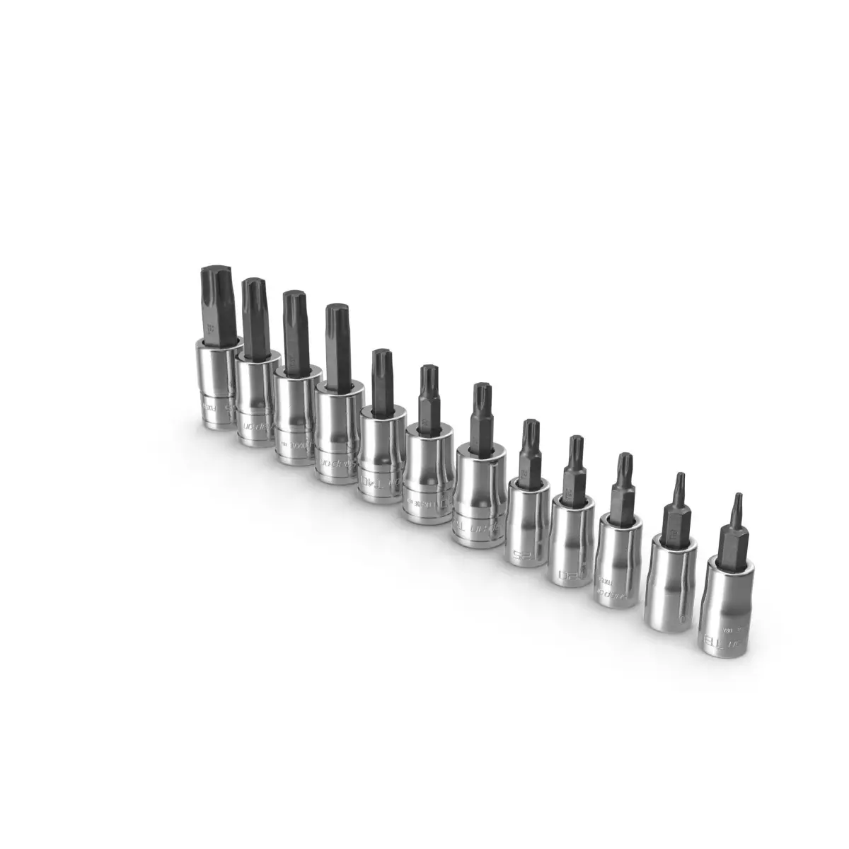 SO 12pc Combination Drive TORX Bit Standard Socket Set Low-poly 3D model
