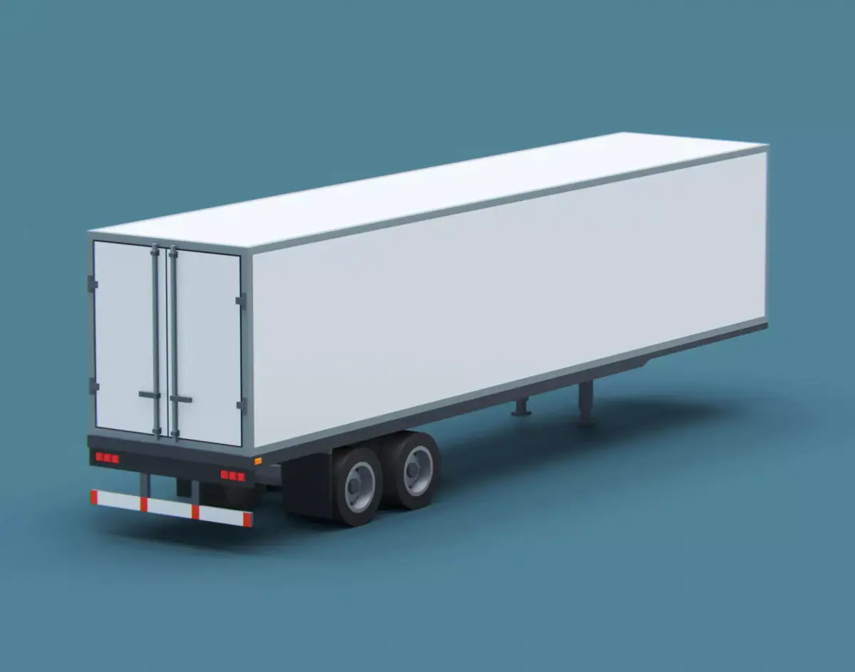 Cartoon Stylized  Refrigerated Semi Trailer Low-poly 3D model