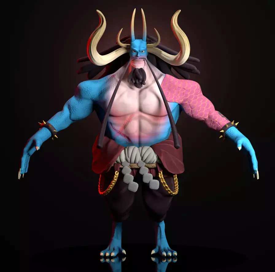 Kaido - Manga Character Low-poly 3D model