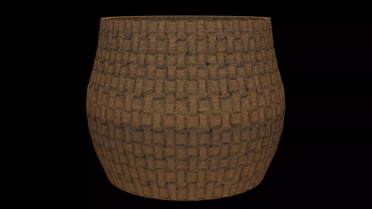 Medieval Wicker Basket   Game Ready Prop Low-poly 3D model