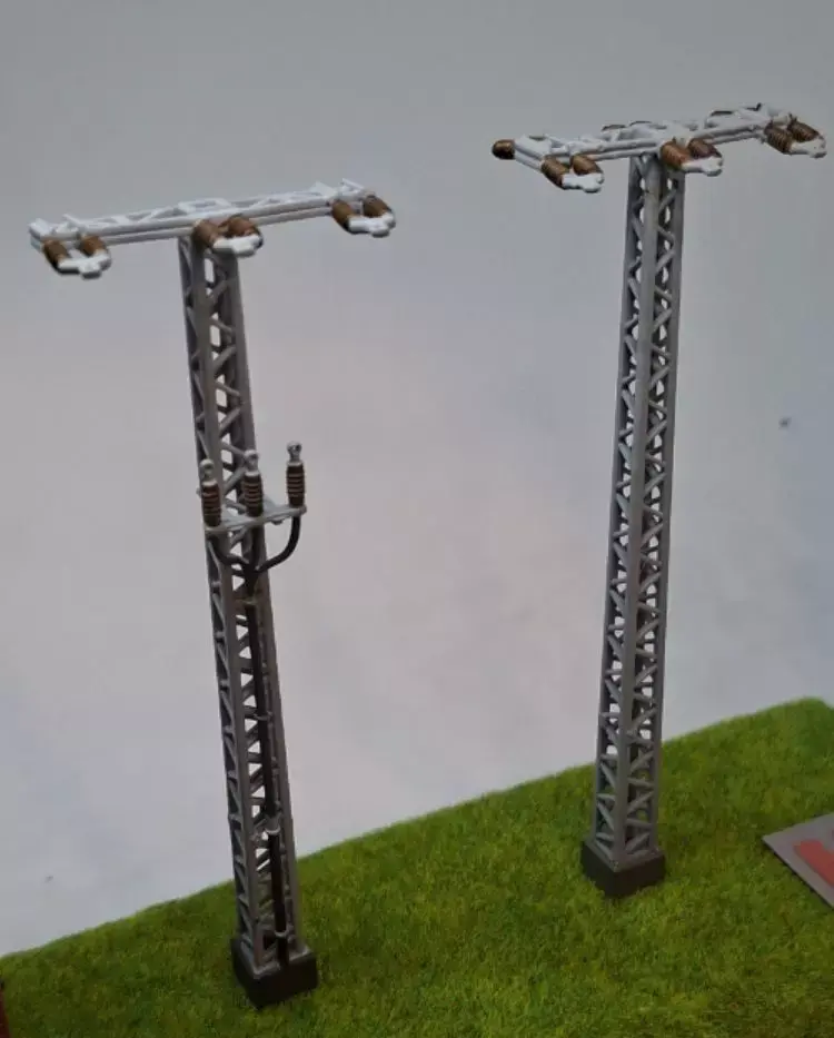 Openwork electric poles set 15kV 1-120 resin 3D print model