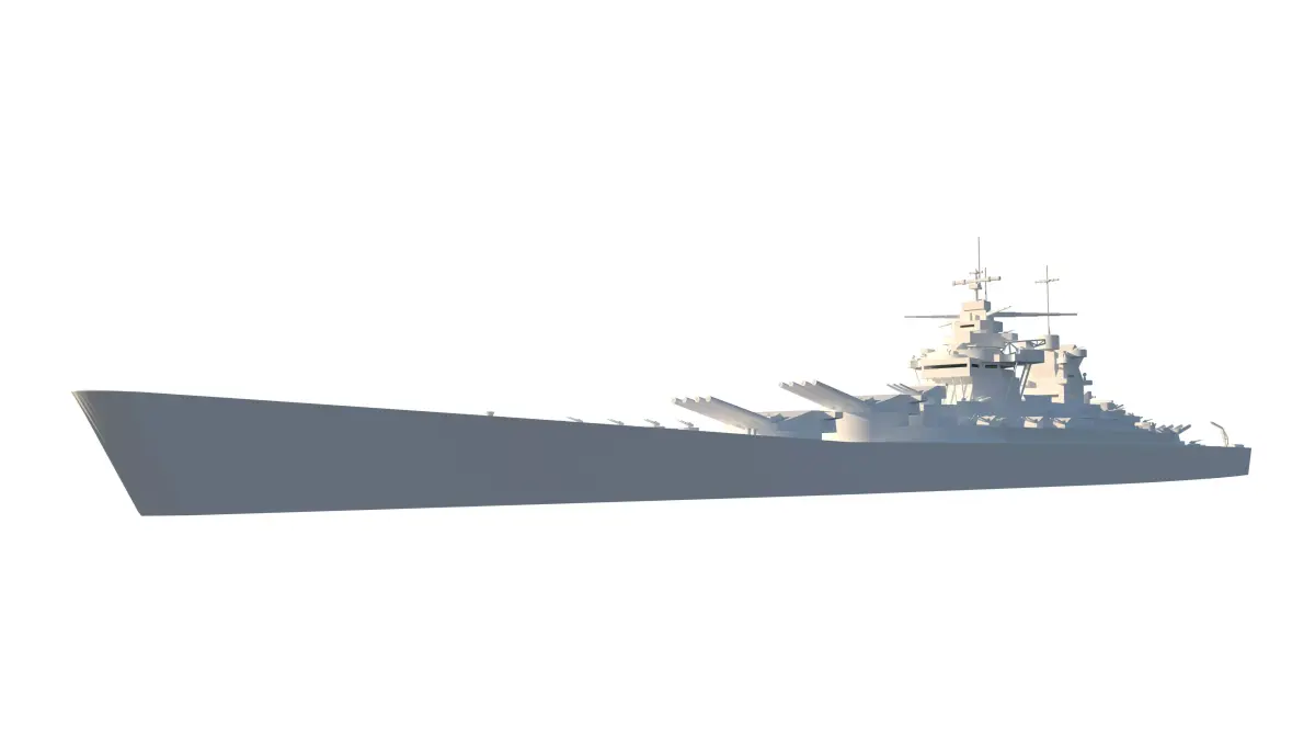 Alsace Battleship Concept  Low-poly 3D model