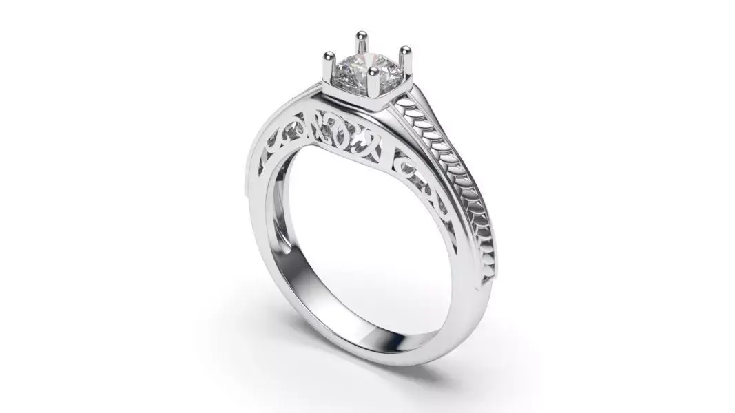 solitaire with ring sizes  8 part S73 3D print model