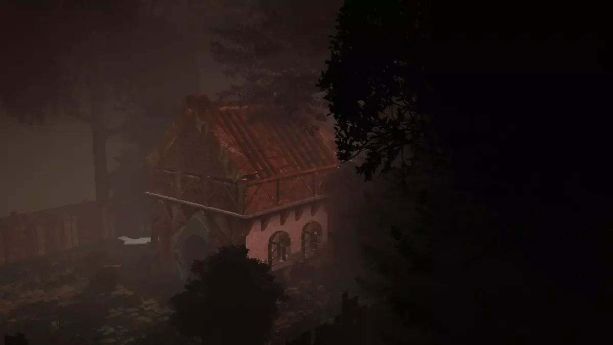 3d modelling of a medieval house in a jungle Low-poly 3D model