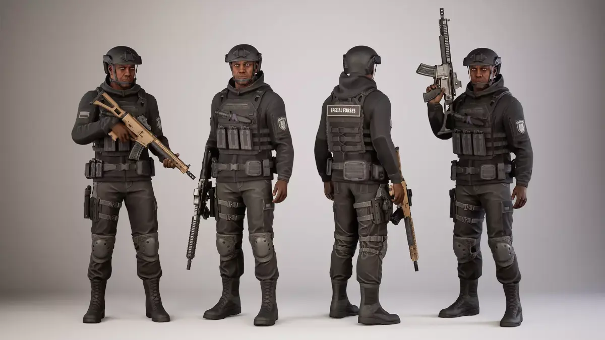 Casual Soldier 19 Low-poly 3D model