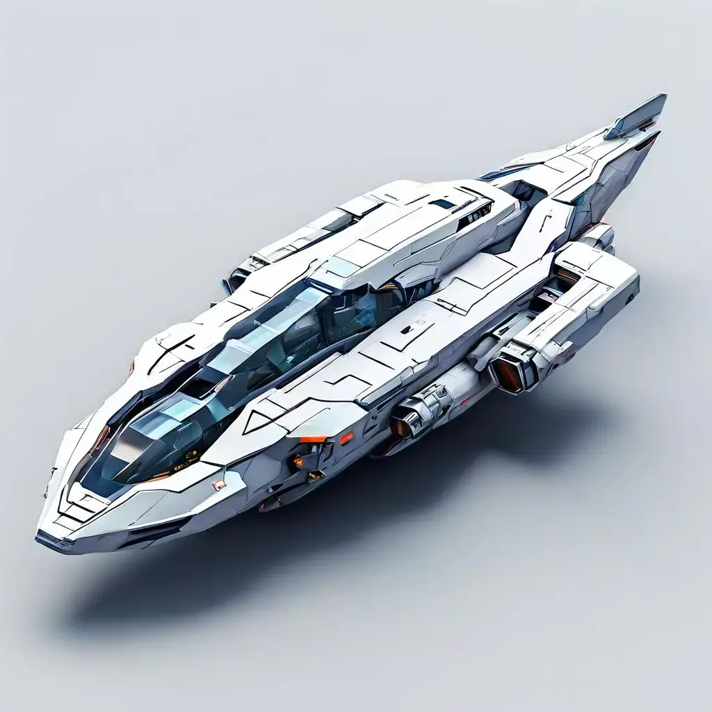 SciFi Dropship Shuttle 3D Model Low-poly 3D model purchase