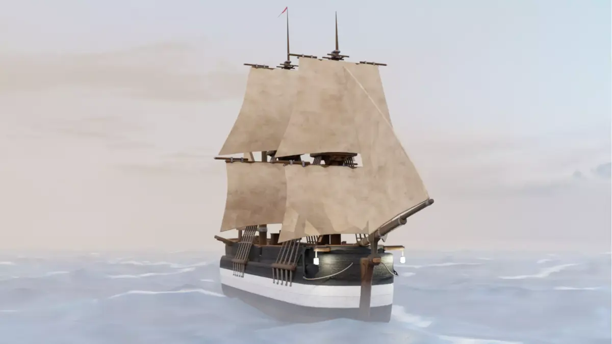 Hecla-Class Bomb Vessel Low-poly 3D model