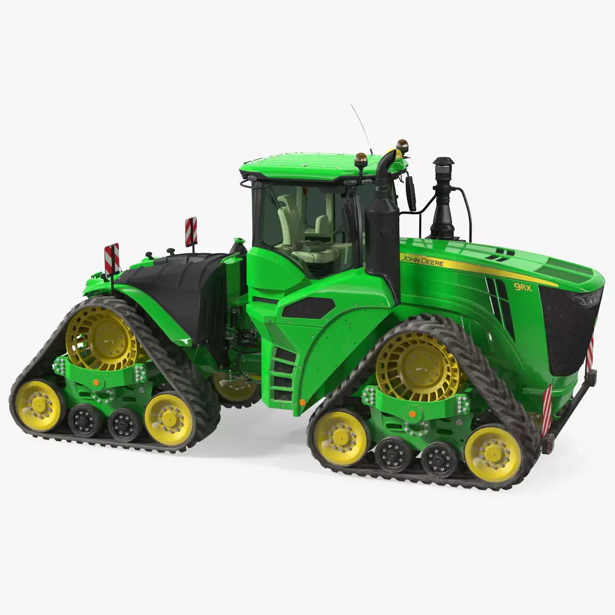 John Deere Four Track 9RX Series Tractor Dirty Rigged 3D model