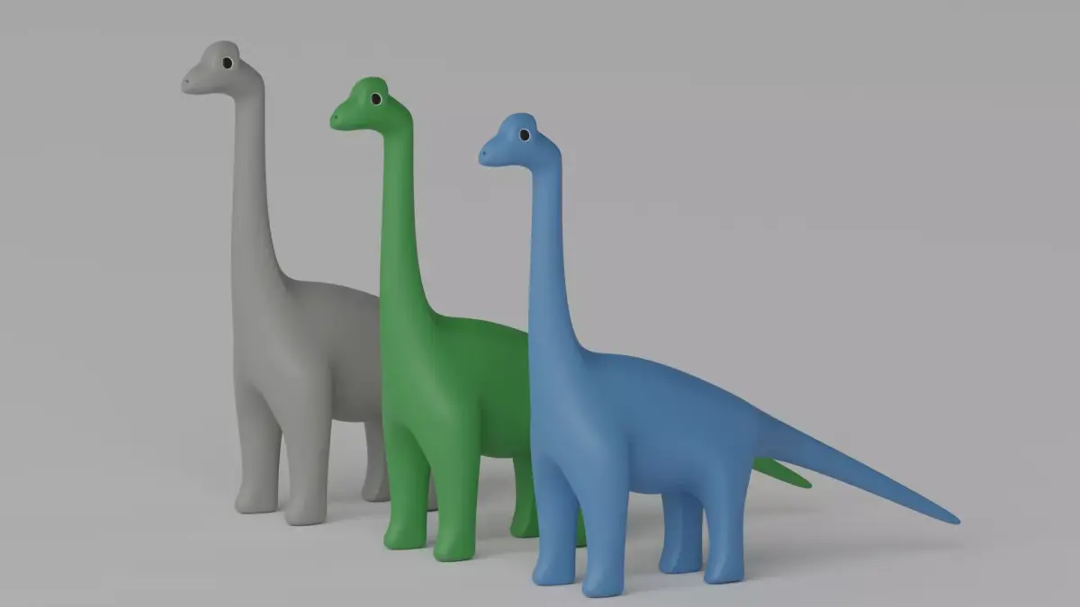 Cartoon Brachiosaurus Dinosaur 3D model purchase