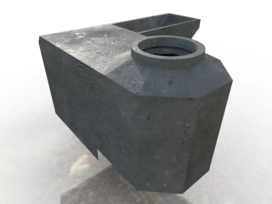 German WW2 machinegun bunker Low-poly 3D model