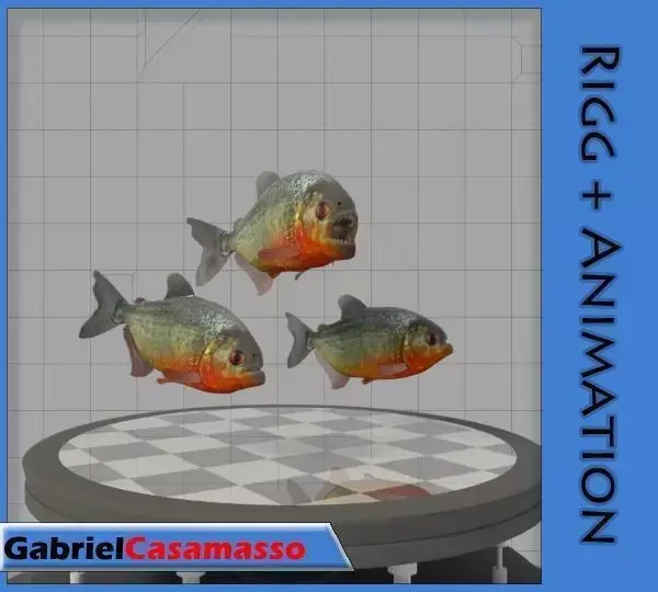 Piranha 3D model buy