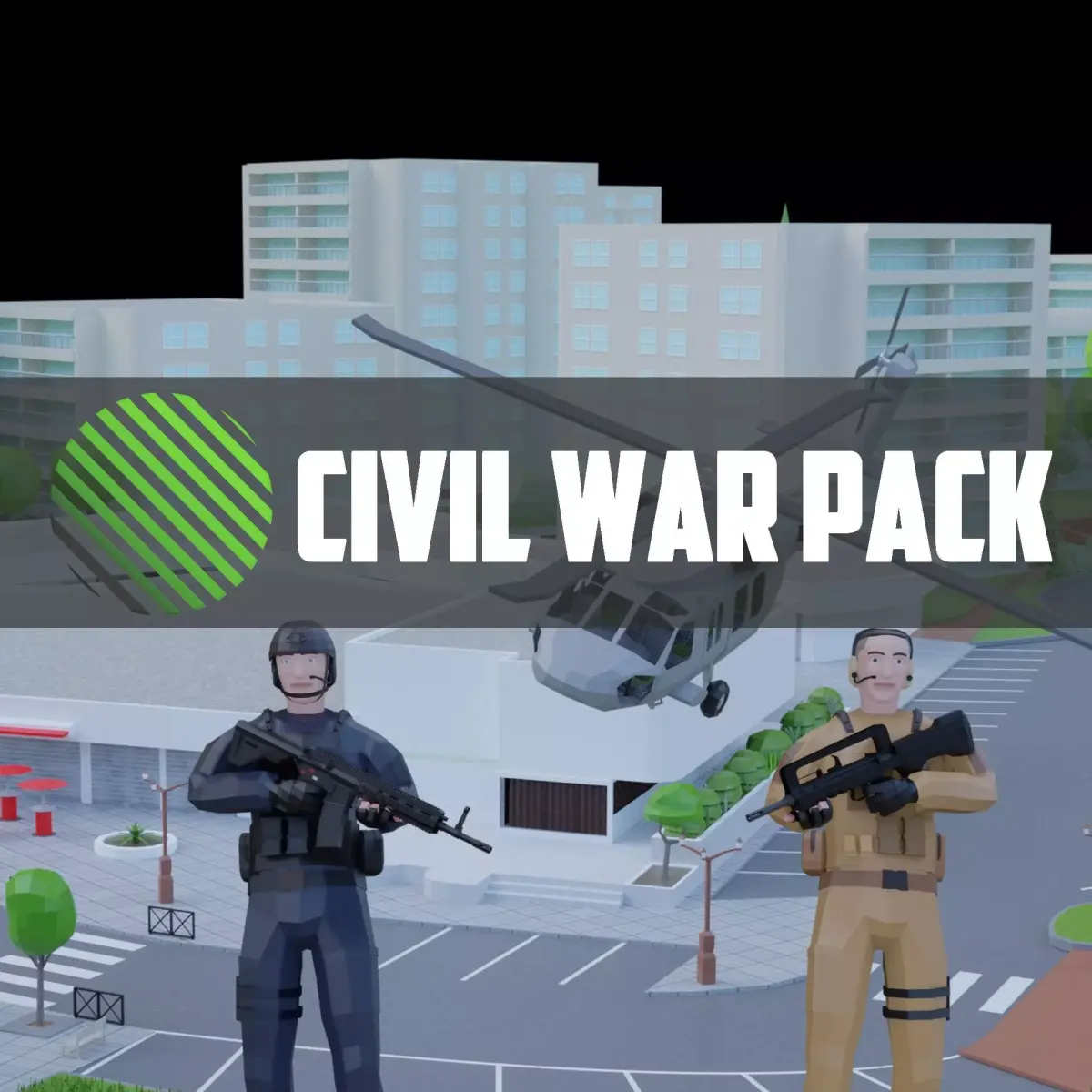 complete pack civil war low poly Low-poly 3D model