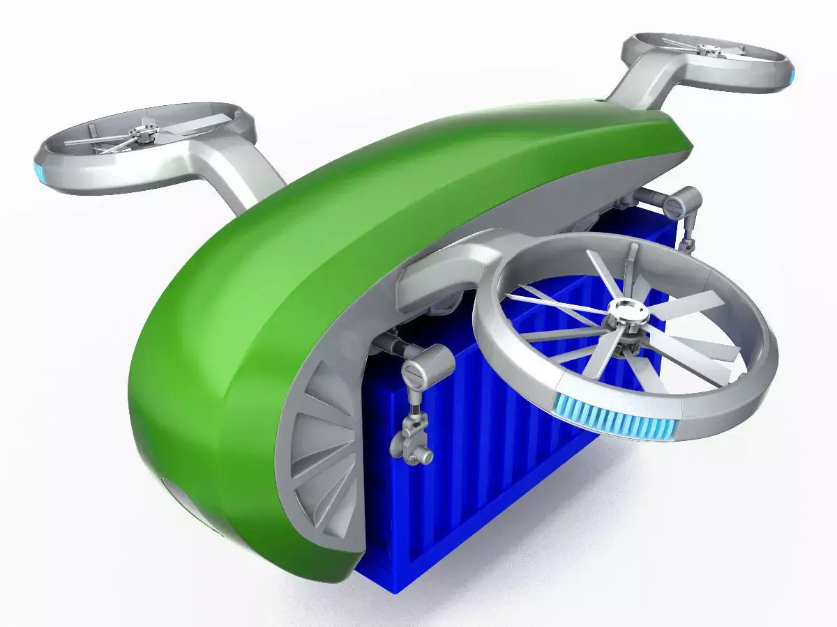 Cargo Quadrocopter  Dron Concept 02 3D model