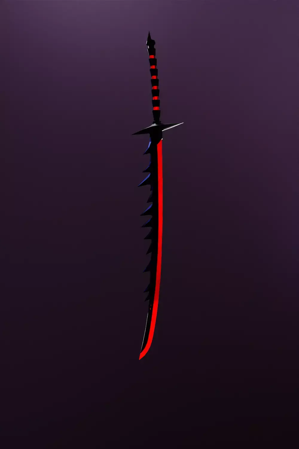 RED thorn sword Low-poly 3D model